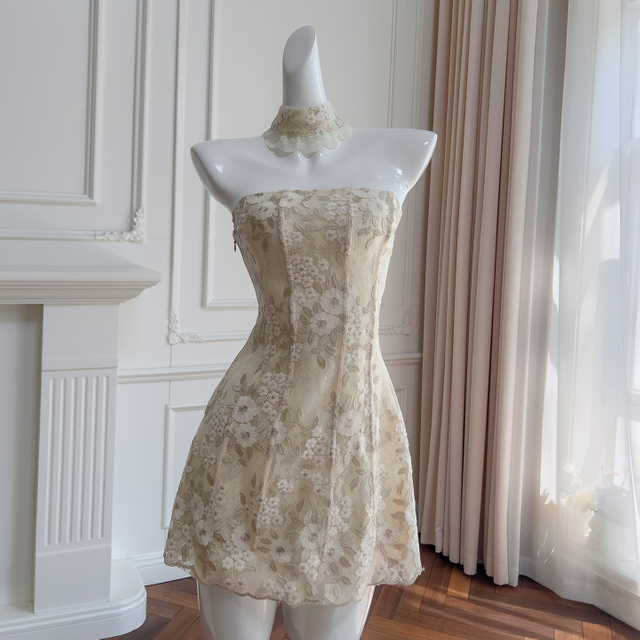 Vintage Embroidered Lace Dress69248