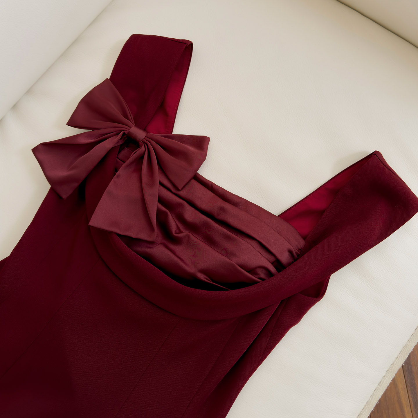 Burgundy Square Neck Spaghetti Strap Evening Dress, French Princess Long Dress for Party, Annual Meeting & Host69609