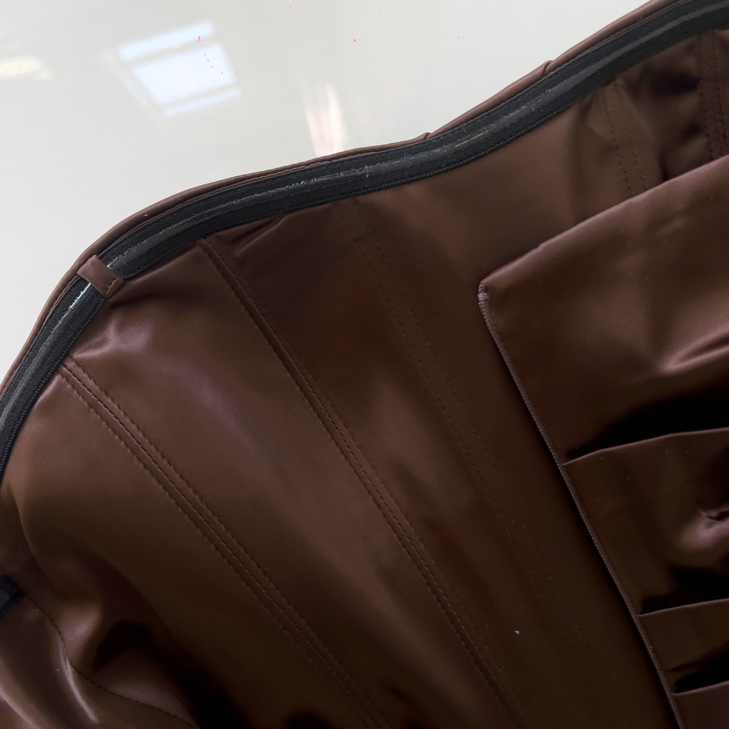 Brown Asymmetric Ruched Mini Dress 69548