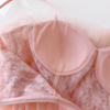Pink Lace Bustier Tulle Spaghetti Strap Dress66517