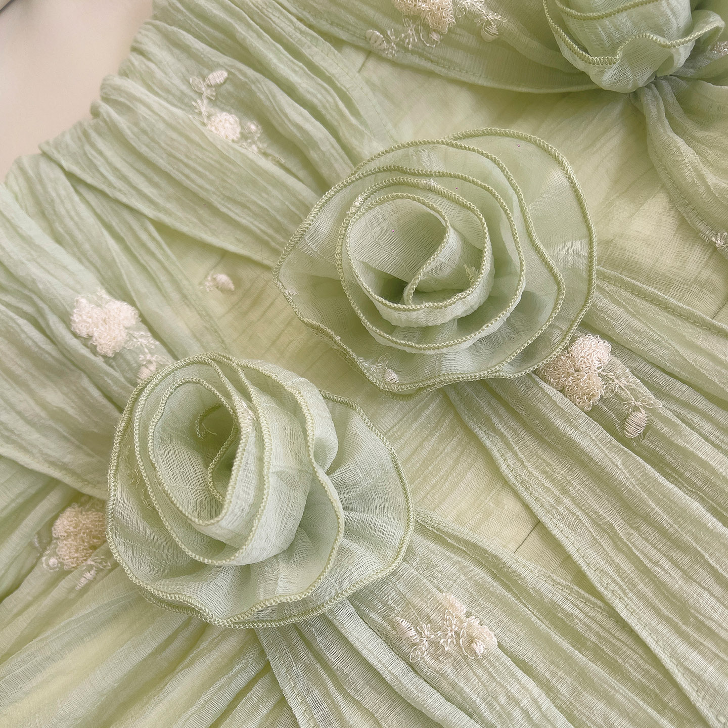 Light Green Floral Embroidered Gown 69552