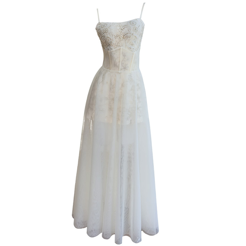 Ivory Beaded Tulle Two-Piece Set69559