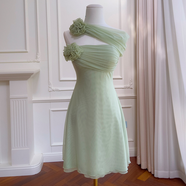 Ruched Bodice Chiffon Dress 69488