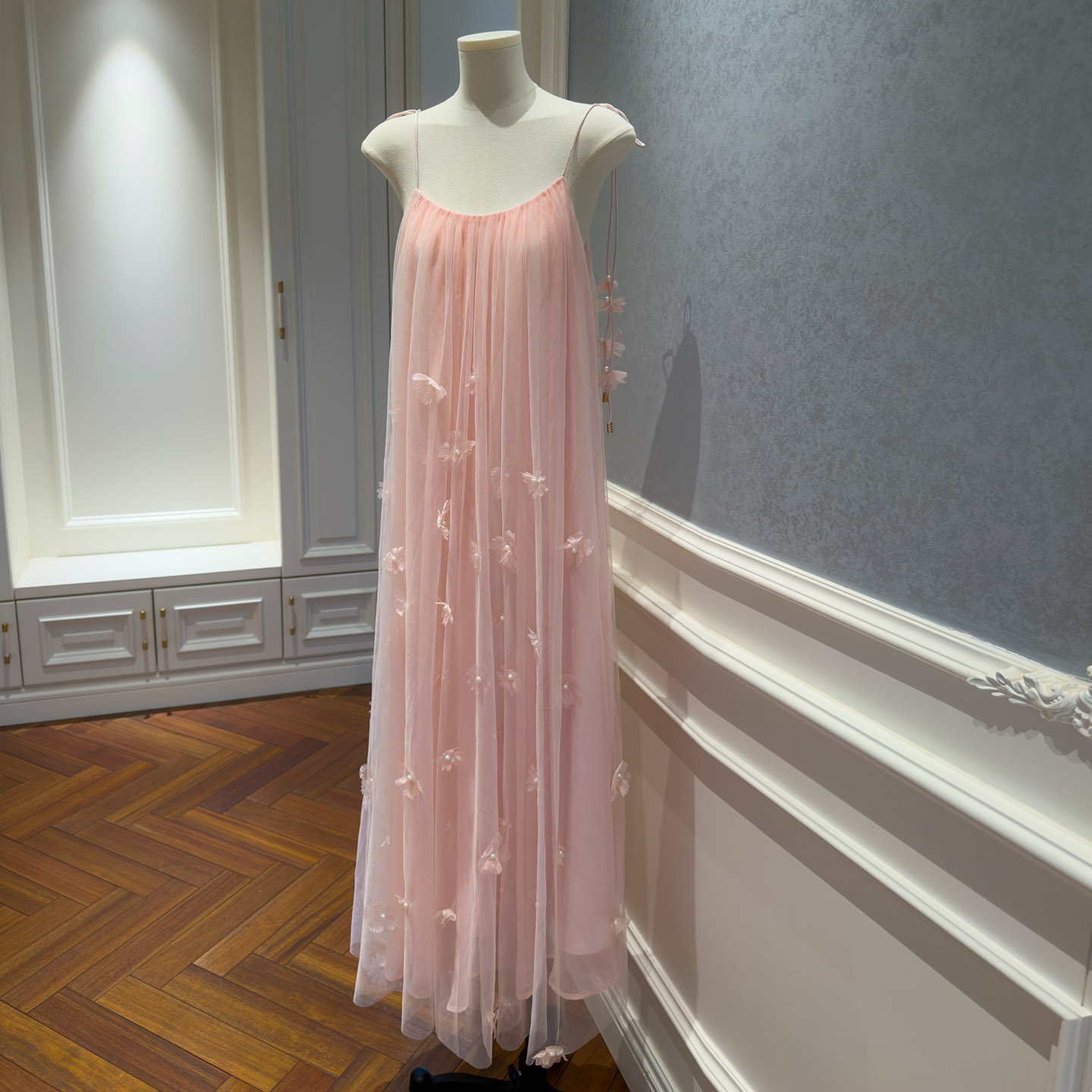 Dusty Rose Loose Fit Sheer Tulle Maxi Dress69731