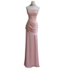 Soft Dusty Pink Strapless Evening Gown69615