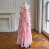 Atmospheric pink halter-neck dress69795