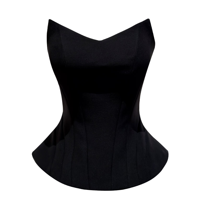 Boss Lady Style Black Waist-Cinching Corset Top71520