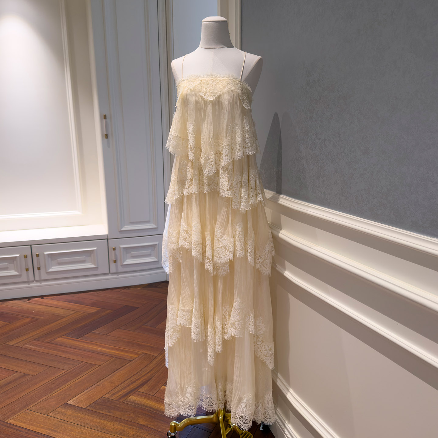 Atmospheric Apricot Lace Spaghetti Strap Dress69691