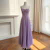 Yigelila 2026 Spring & Summer New Arrival, Purple Strapless & Spaghetti Strap Waist-Fitted Slim Long Evening Dress69637