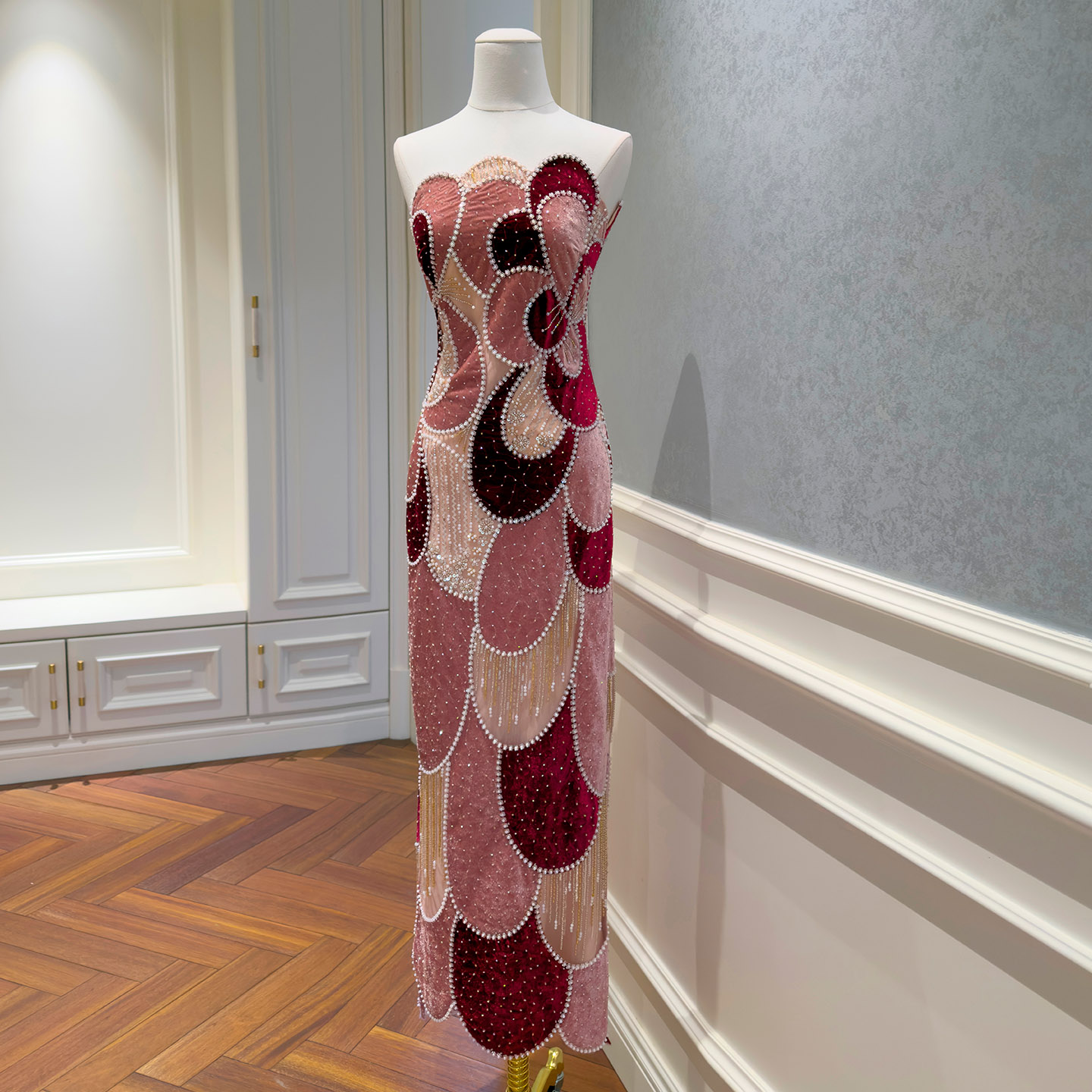 European and American Style Sexy Purple Rhinestone & Embroidery One-Shoulder Long Train Evening Dress for Banquet & Stage Performance69624