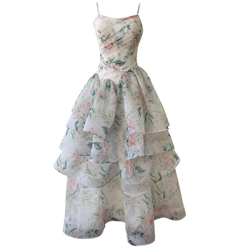 Floral Tiered High Low Maxi Dress 69537