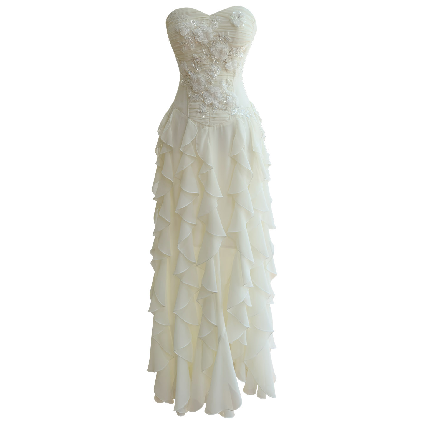 Gentle, vintage-inspired romantic strapless dress69656