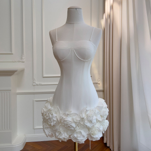 White Corset Floral Mini Dress 69517