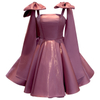 Sweet Bow Lavender Satin Mini Dress69368