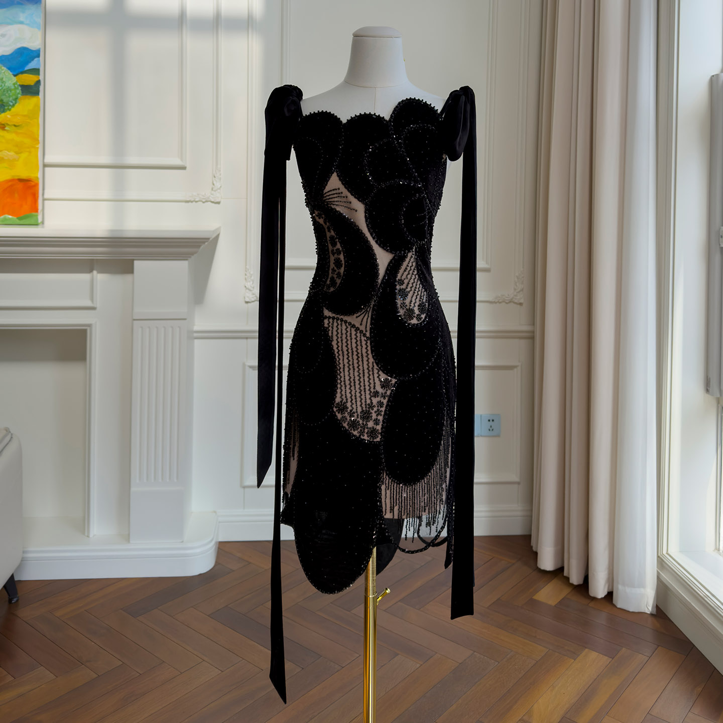 Socialite Style Black Velvet Dress69629