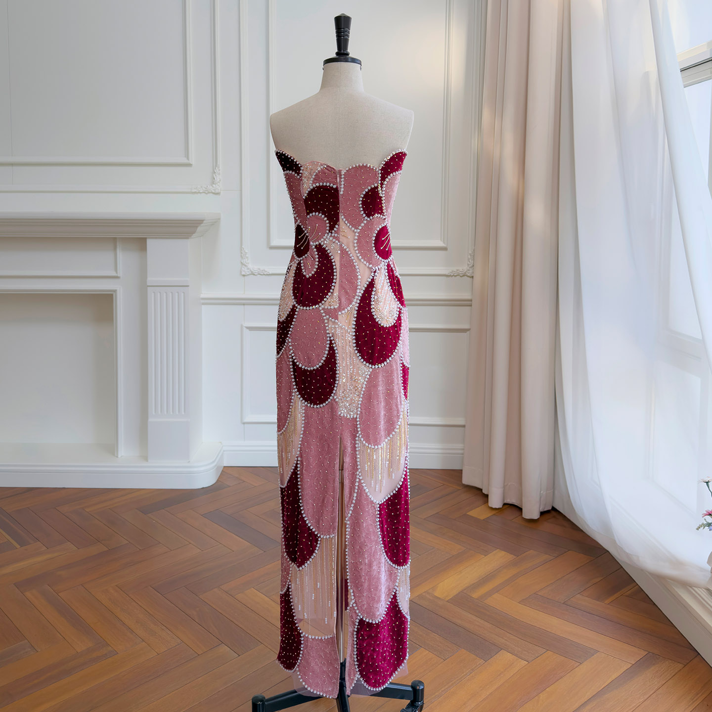 European and American Style Sexy Purple Rhinestone & Embroidery One-Shoulder Long Train Evening Dress for Banquet & Stage Performance69624