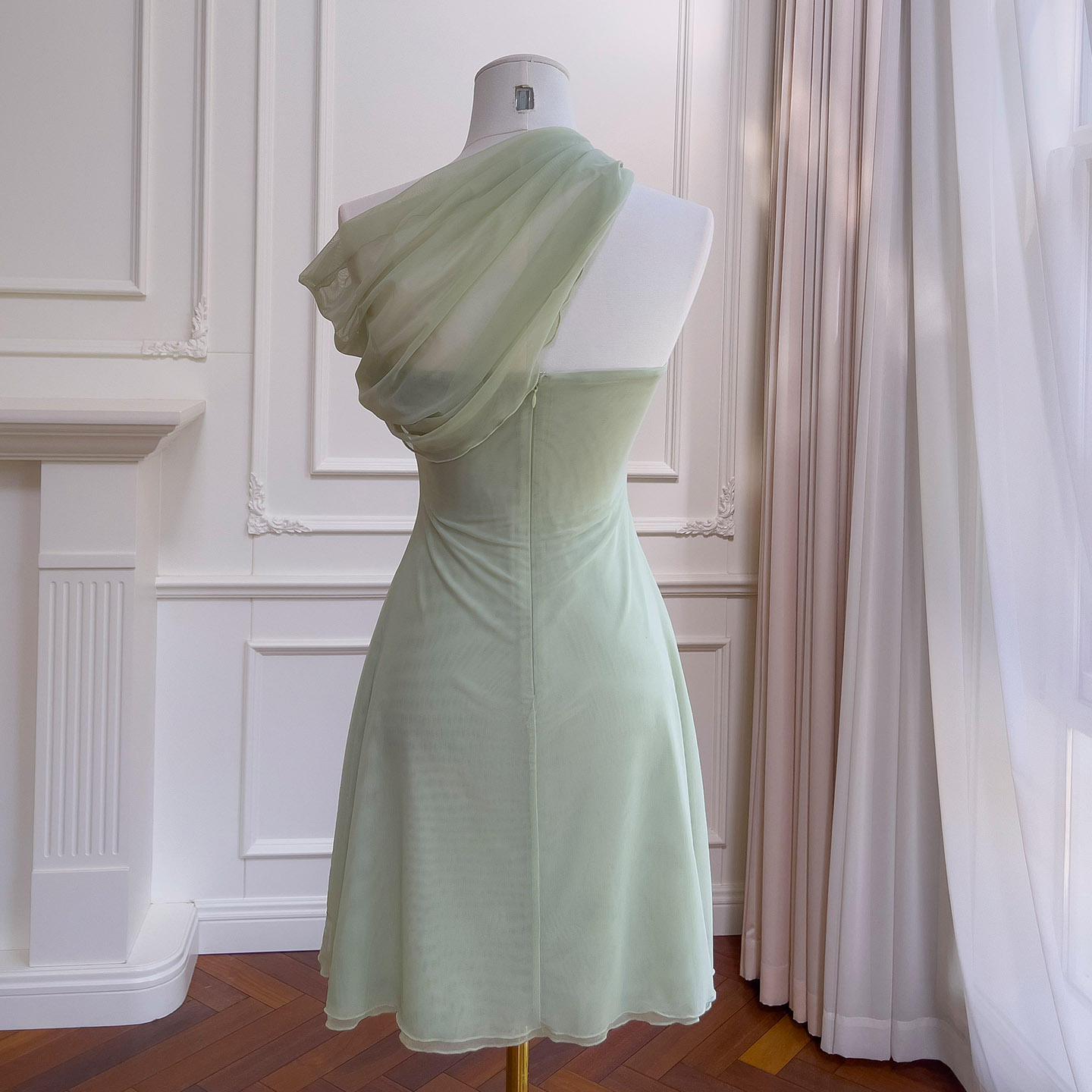 Ruched Bodice Chiffon Dress 69488