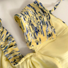 Yellow-Toned Floral Halter Cut-Out Chiffon Maxi Dress69638