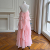 Atmospheric pink halter-neck dress69795