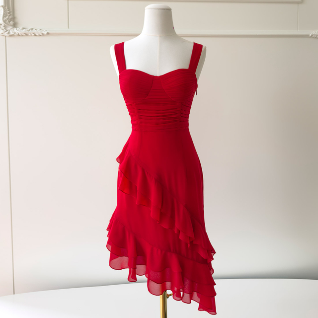 Sexy red slip dress69737