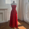 Vibrant Vintage Red Rose Lace Dress69523