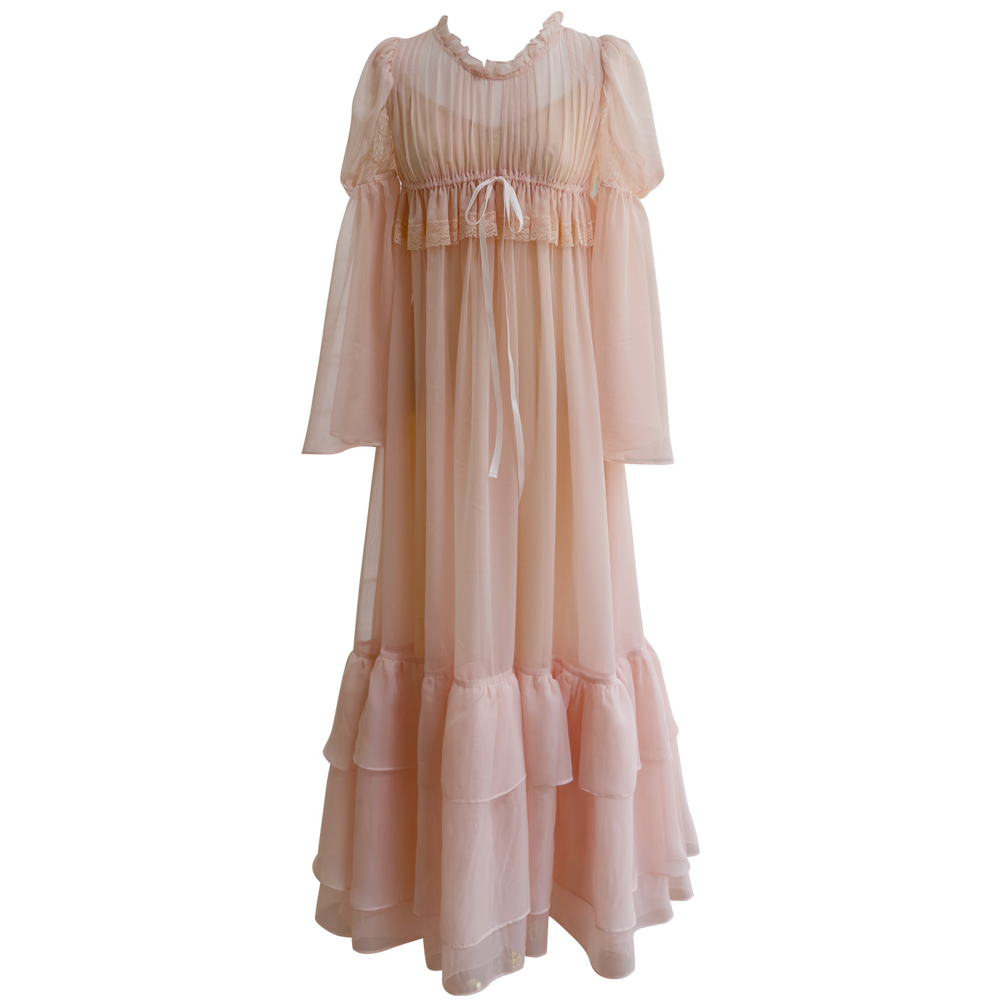 Blush Pink Lazy Pleated Tulle Midi Dress69703