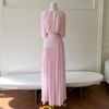 Soft Pink Pleated Two-Piece Set8492