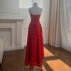 Vibrant Vintage Red Rose Lace Dress69523
