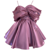 Sweet & Whimsical Satin Spaghetti Strap Cocktail Dress69458