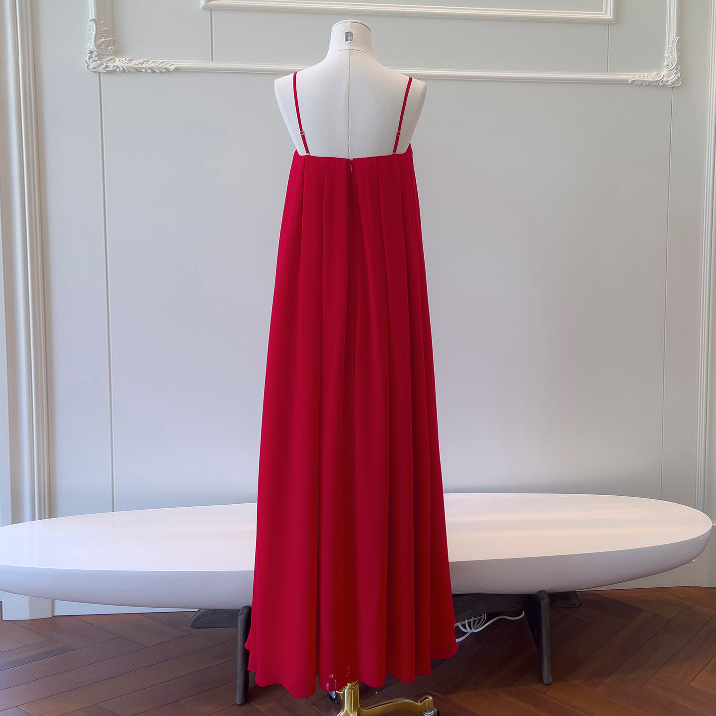 Red Chiffon Spaghetti Strap Maxi Dress with Lazy Chic Vibe69506