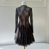 Atmospheric Black Lace Sheer Dress69804