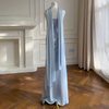Chilly & Elegant Ice Blue Halter Neck Dress69726