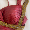 Vintage Luxe Burgundy Satin Evening Gown69525