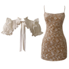 Soft Apricot Lace Embroidered Dress69522