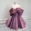Sweet & Whimsical Satin Spaghetti Strap Cocktail Dress69458