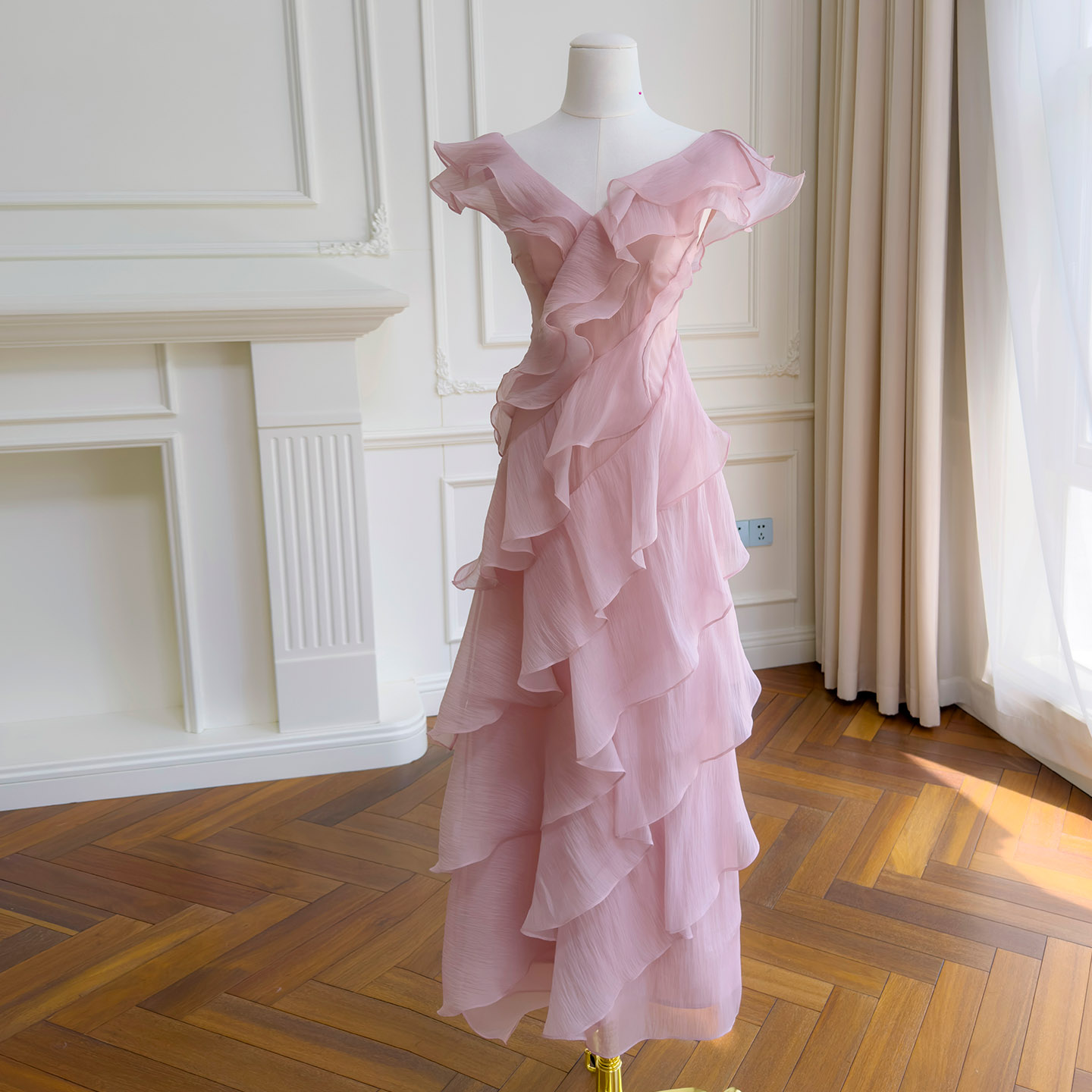 Soft & Ethereal Pink Ruffled Tiered Dress69770