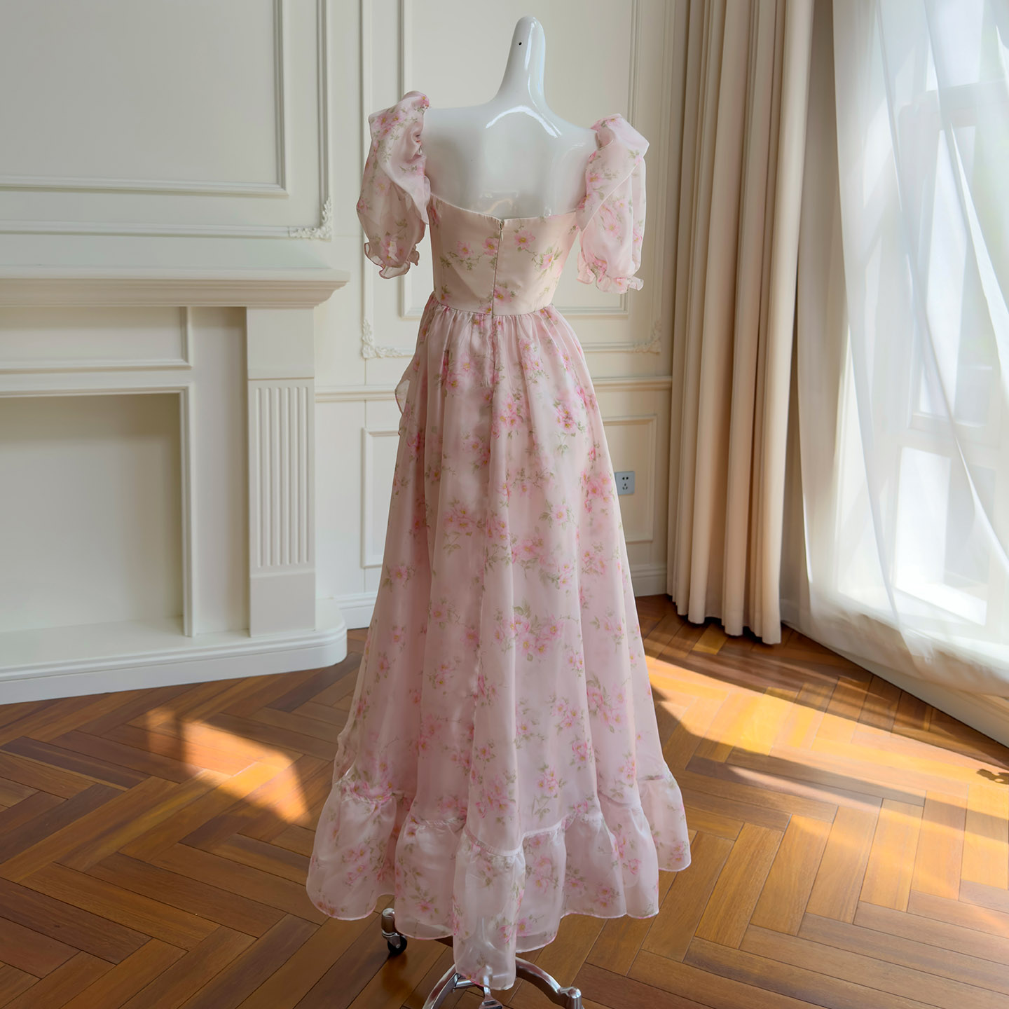 Soft Light Pink Floral Dress69762
