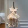 Sweet Light Apricot Strapless Bustier Bubble Skirt Set8483