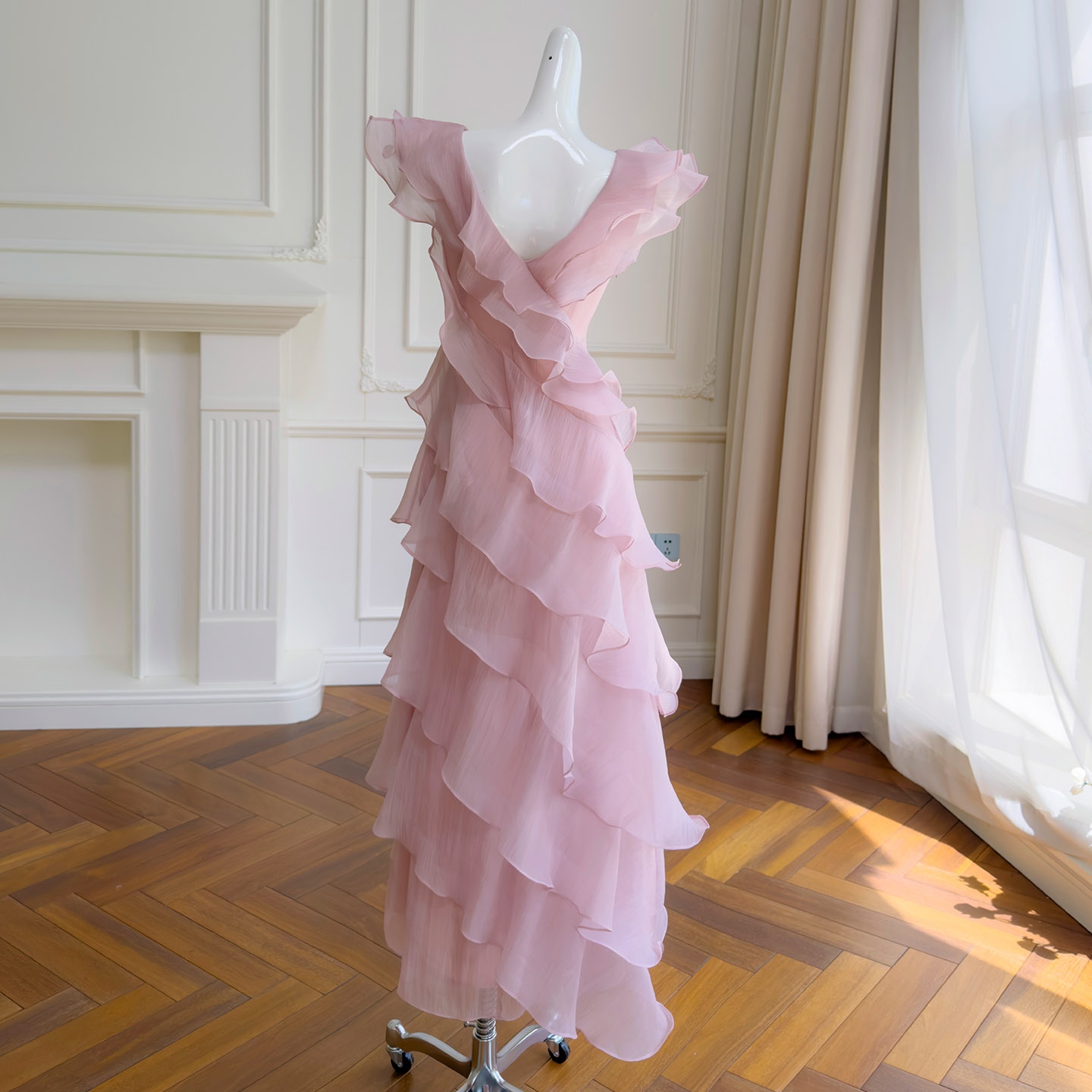 Soft & Ethereal Pink Ruffled Tiered Dress69770