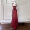 Vintage Luxe Burgundy Satin Evening Gown69525