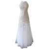 Ivory Halter Neck Diamond Lattice Sequined Tulle Mermaid Dress69674