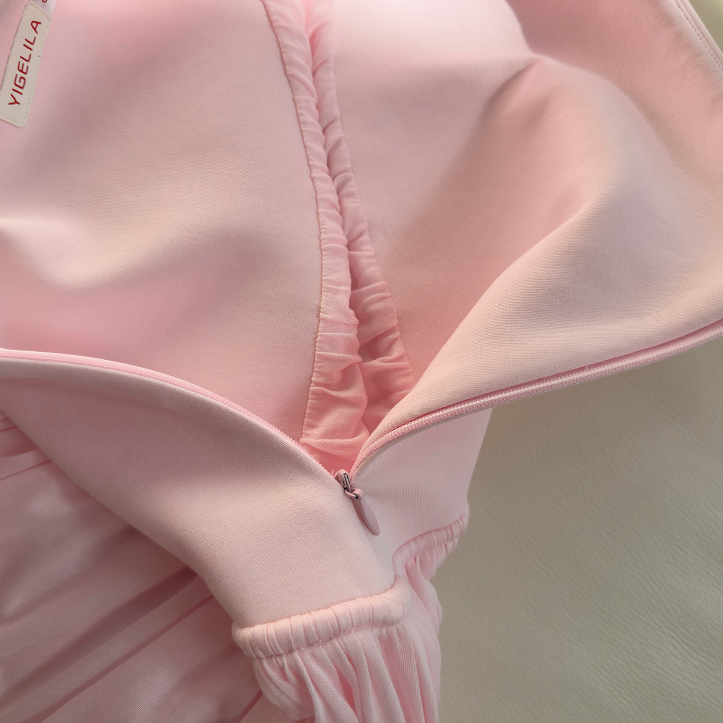 Soft Pink Pleated Two-Piece Set8492
