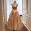 Peach Off-Shoulder A-Line Dress with Sheen Tulle71510+69319