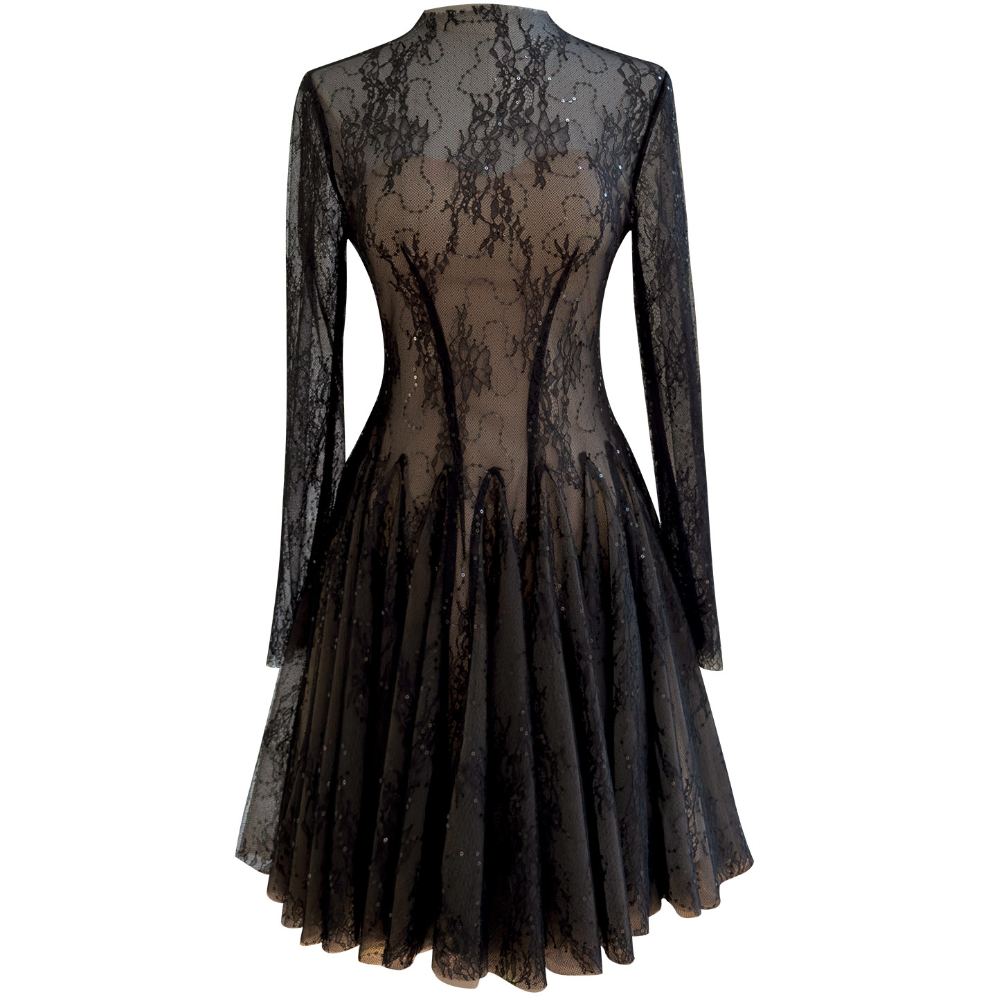 Atmospheric Black Lace Sheer Dress69804