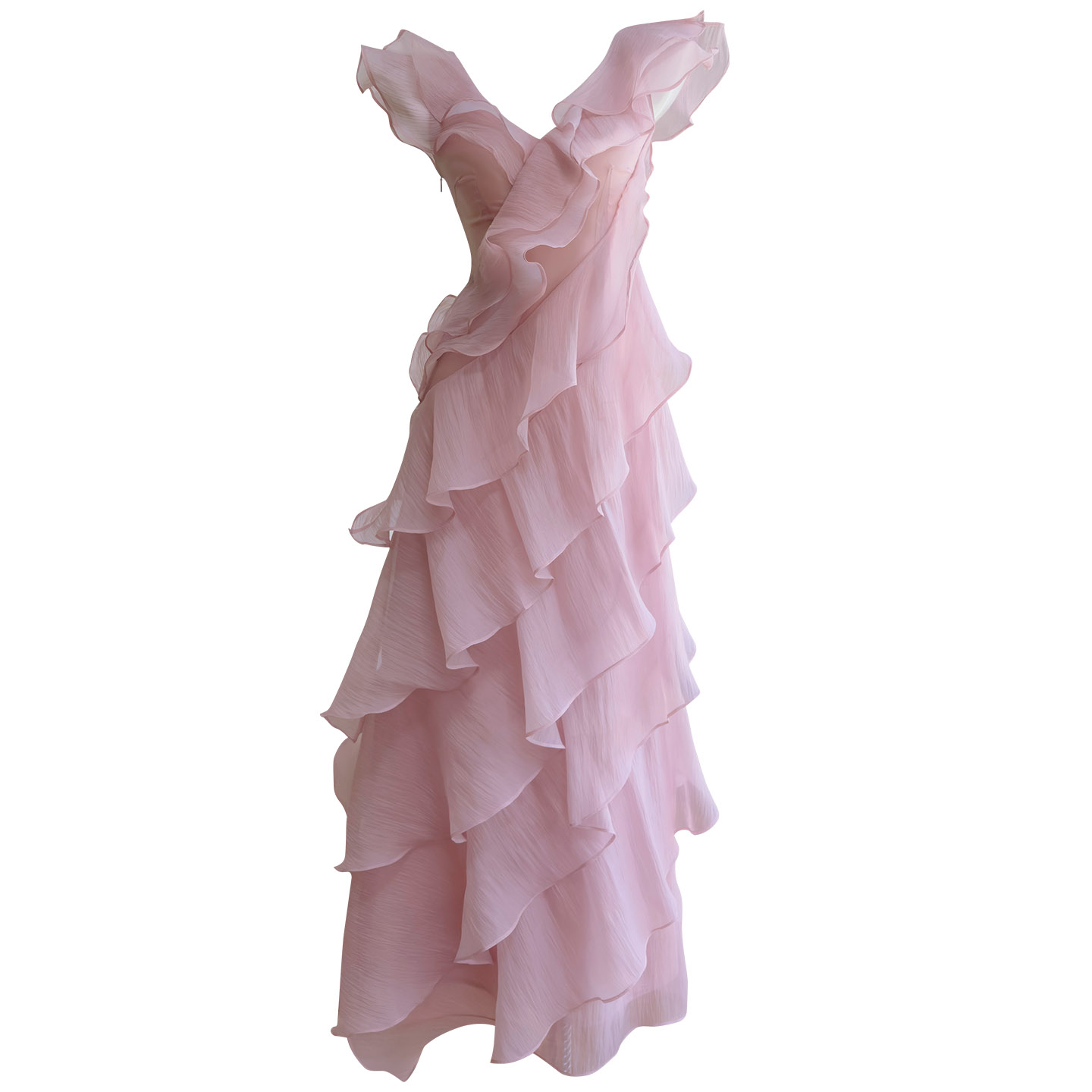 Soft & Ethereal Pink Ruffled Tiered Dress69770