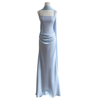 Chilly & Elegant Ice Blue Halter Neck Dress69726