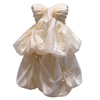 Sweet Light Apricot Strapless Bustier Bubble Skirt Set8483