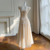 Vintage-Inspired Square Neck Cami Tulle Dress69720