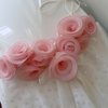 White Tulle Dress with 3D Pink Rose Appliqués69714