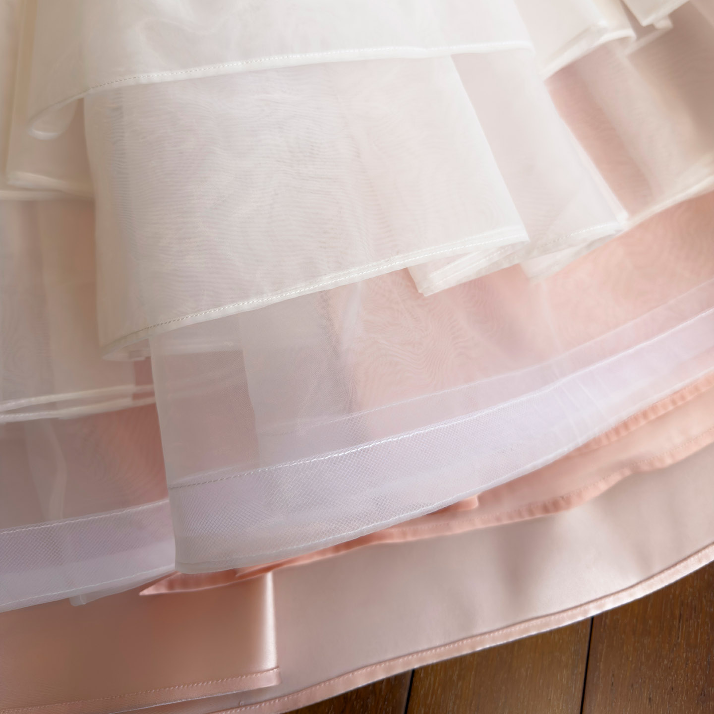 Peach Off-Shoulder A-Line Dress with Sheen Tulle71510+69319